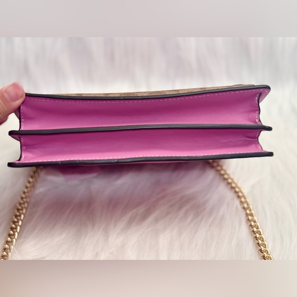 Coach Klare Crossbody Bag In Signature Canvas Color: Im/Tan/Fuschia - Picture 13 of 13